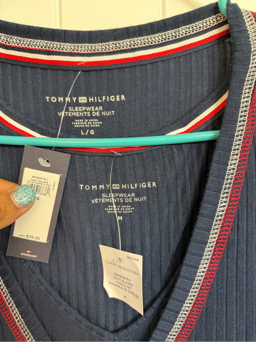 Tommy Hilfiger Navy Womens Sleep Dress & Cardigan - Picture 3 of 4
